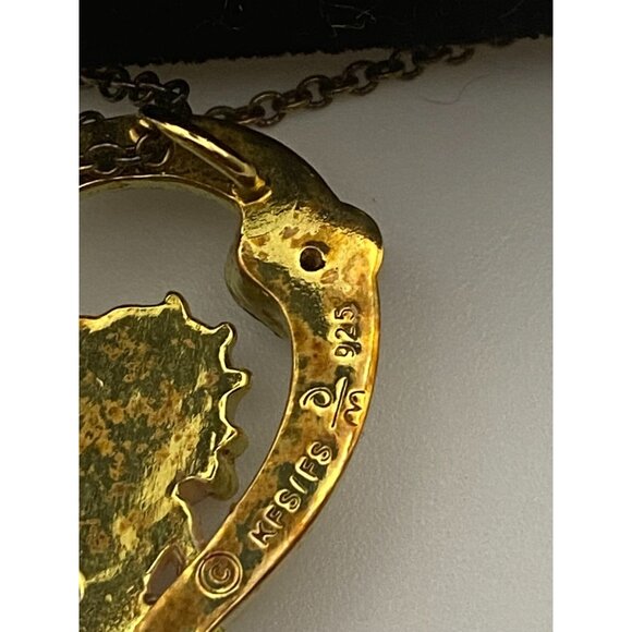 Danbury Mint Betty Boop Heart Necklace Gold Over Sterling Silver 18” Chain + Box - Picture 3 of 4